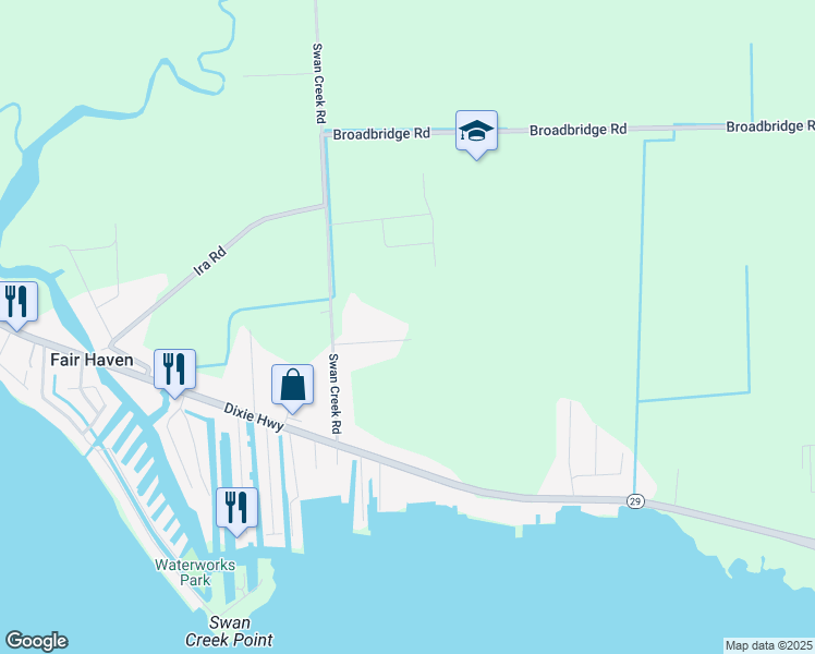 map of restaurants, bars, coffee shops, grocery stores, and more near 8390 Swan Court in St. Clair County