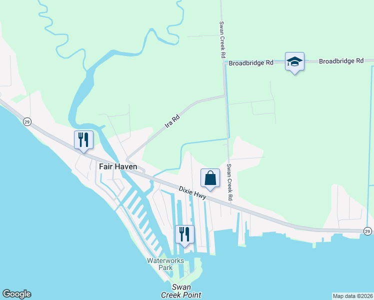map of restaurants, bars, coffee shops, grocery stores, and more near 7421 Harmony Drive in St. Clair County