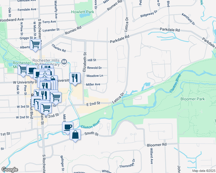 map of restaurants, bars, coffee shops, grocery stores, and more near 408 Baldwin Avenue in Rochester