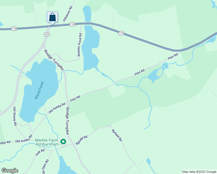 map of restaurants, bars, coffee shops, grocery stores, and more near 146 Old Ashby Road in Ashburnham