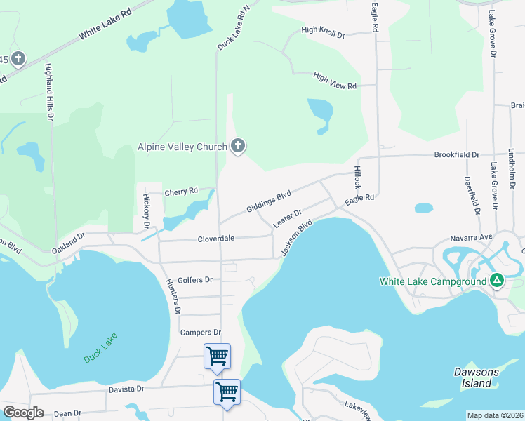 map of restaurants, bars, coffee shops, grocery stores, and more near 3202 Giddings Boulevard in Highland Charter Township