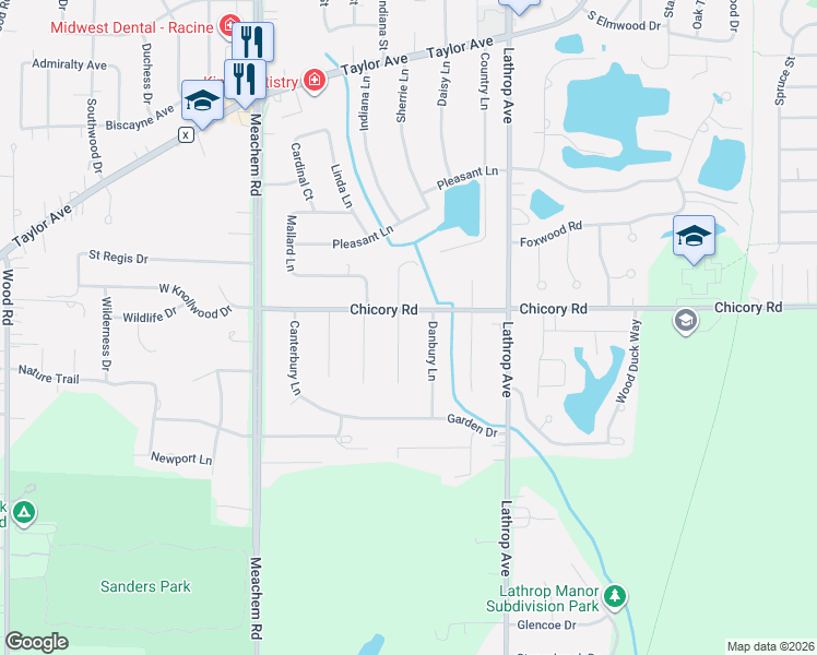 map of restaurants, bars, coffee shops, grocery stores, and more near 4034 Chicory Road in Mount Pleasant