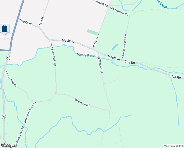 map of restaurants, bars, coffee shops, grocery stores, and more near 792-898 Old Wendell Road in Northfield