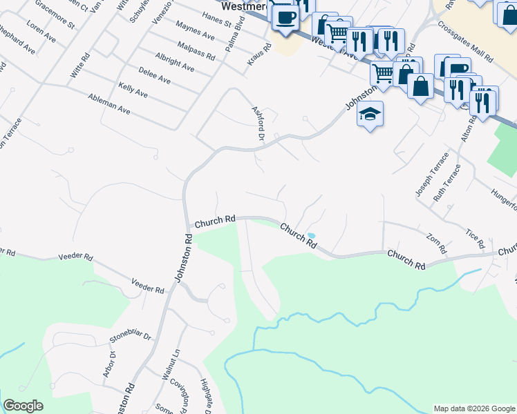 map of restaurants, bars, coffee shops, grocery stores, and more near 2 Harmony Hill Road in Albany
