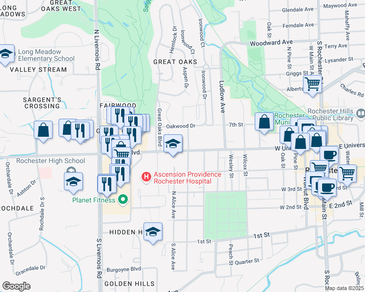 map of restaurants, bars, coffee shops, grocery stores, and more near 13505 North Haggerty Road in Plymouth