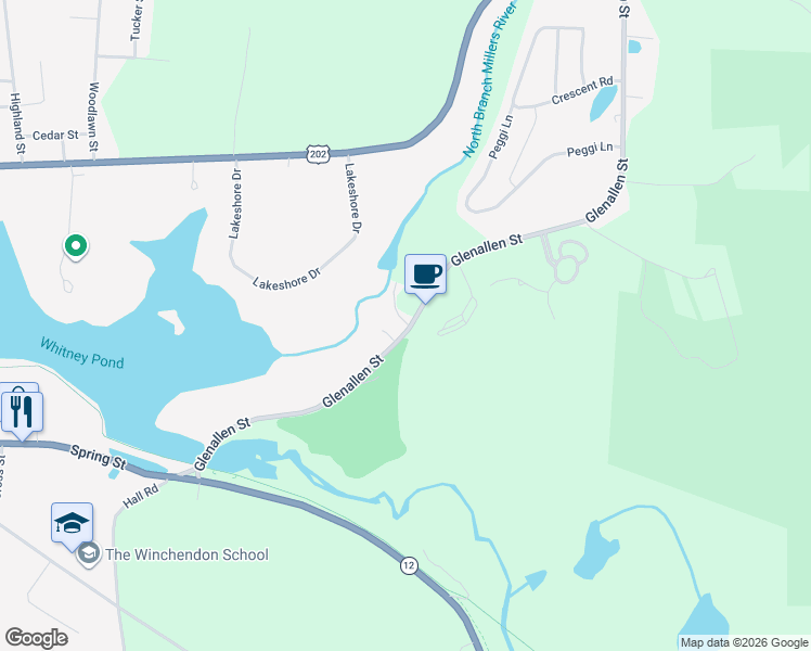 map of restaurants, bars, coffee shops, grocery stores, and more near 64 Glenallen Street in Winchendon