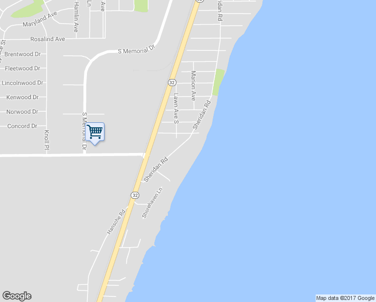 map of restaurants, bars, coffee shops, grocery stores, and more near 4165 Sheridan Road in Mount Pleasant