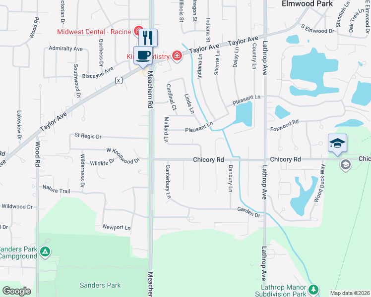 map of restaurants, bars, coffee shops, grocery stores, and more near 4516 Chicory Road in Mount Pleasant
