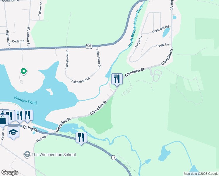 map of restaurants, bars, coffee shops, grocery stores, and more near 64 Glenallen Street in Winchendon