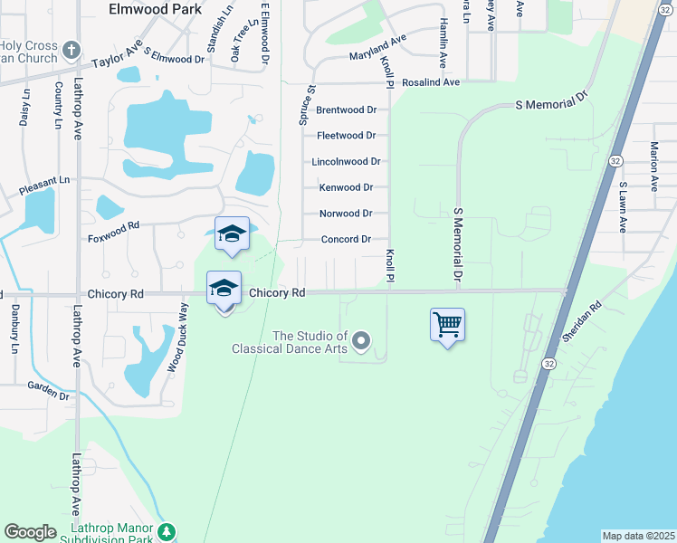map of restaurants, bars, coffee shops, grocery stores, and more near 2720 Chicory Road in Racine