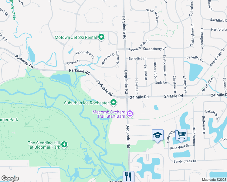 map of restaurants, bars, coffee shops, grocery stores, and more near 1772 Flagstone Circle in Rochester