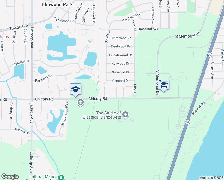 map of restaurants, bars, coffee shops, grocery stores, and more near 2860 Chicory Road in Racine