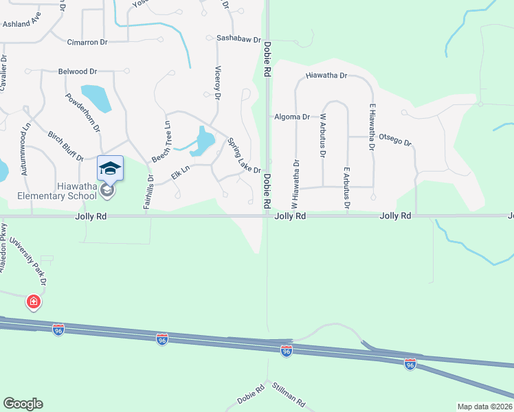 map of restaurants, bars, coffee shops, grocery stores, and more near 3530 Apple Valley Road in Meridian charter Township