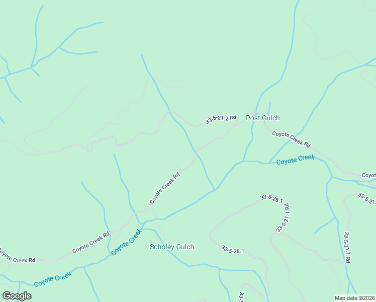 map of restaurants, bars, coffee shops, grocery stores, and more near 5251 Coyote Creek Road in Wolf Creek