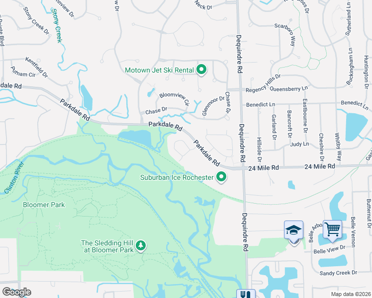 map of restaurants, bars, coffee shops, grocery stores, and more near 1638 Deepwood Circle in Rochester
