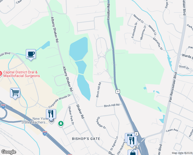 map of restaurants, bars, coffee shops, grocery stores, and more near 8 South Loudon Heights in Albany
