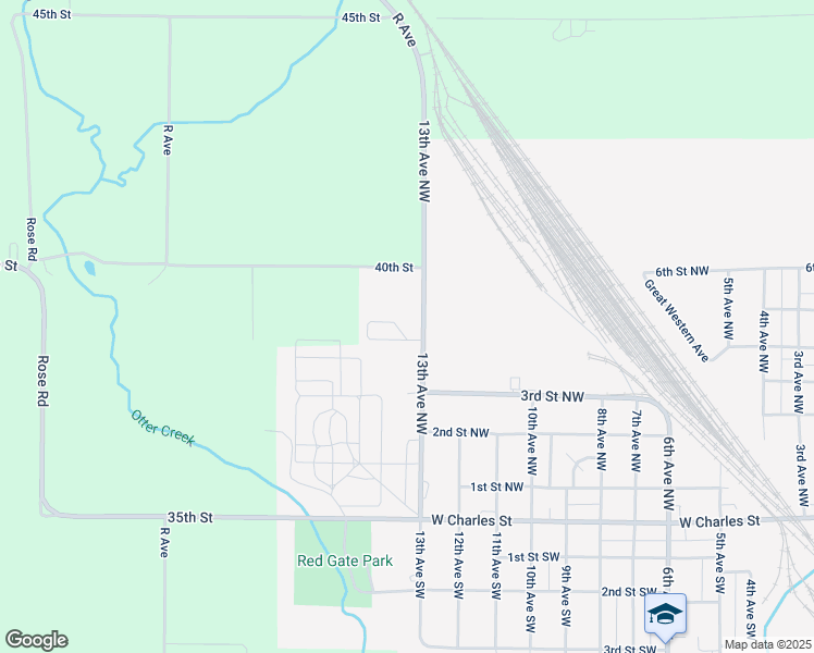 map of restaurants, bars, coffee shops, grocery stores, and more near 400 13th Avenue Northwest in Oelwein