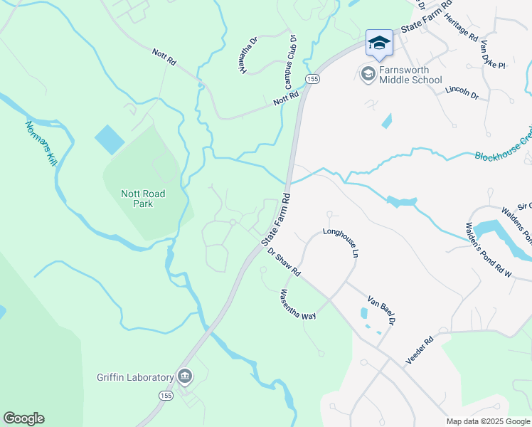map of restaurants, bars, coffee shops, grocery stores, and more near 5885 State Farm Road in Guilderland