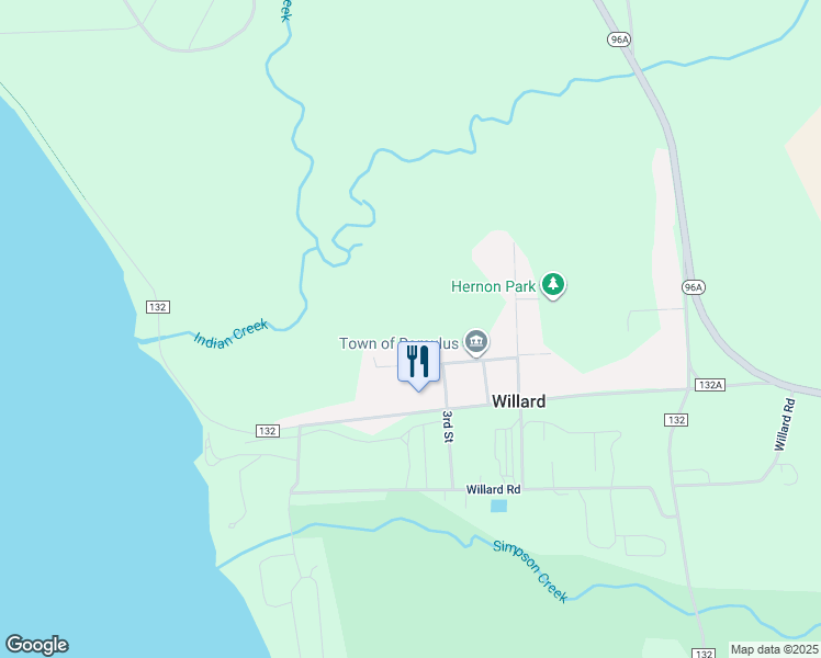 map of restaurants, bars, coffee shops, grocery stores, and more near in Willard