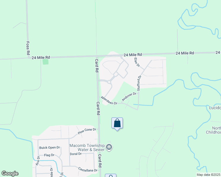 map of restaurants, bars, coffee shops, grocery stores, and more near 52212 Naugatuck Drive in Macomb