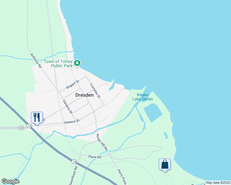 map of restaurants, bars, coffee shops, grocery stores, and more near 59 Seneca Street in Geneva