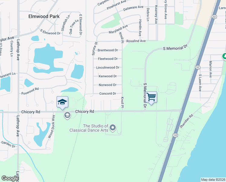 map of restaurants, bars, coffee shops, grocery stores, and more near 2813 Concord Drive in Racine