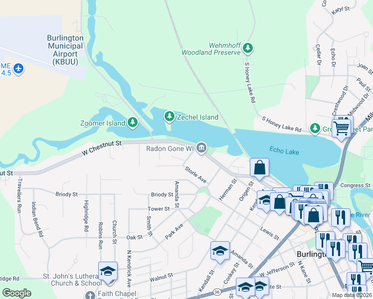 map of restaurants, bars, coffee shops, grocery stores, and more near 480 Pleasant Avenue in Burlington
