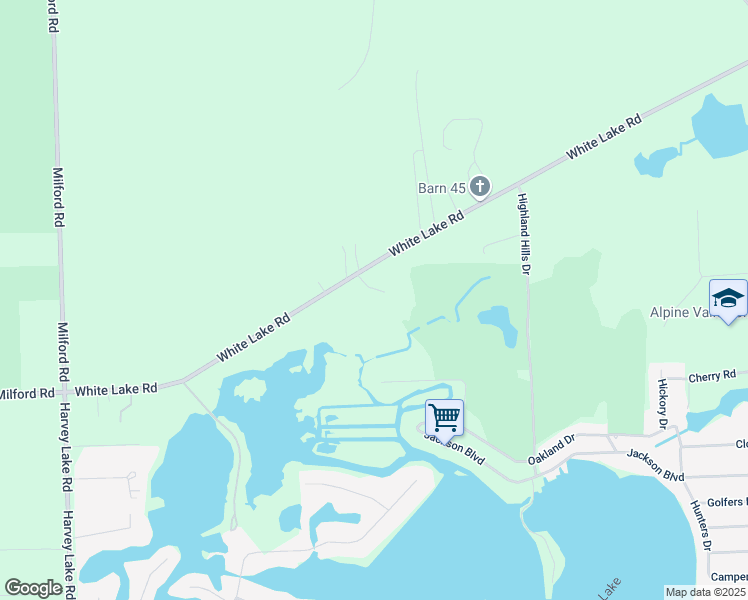 map of restaurants, bars, coffee shops, grocery stores, and more near 5291 Bella Drive in Oakland County