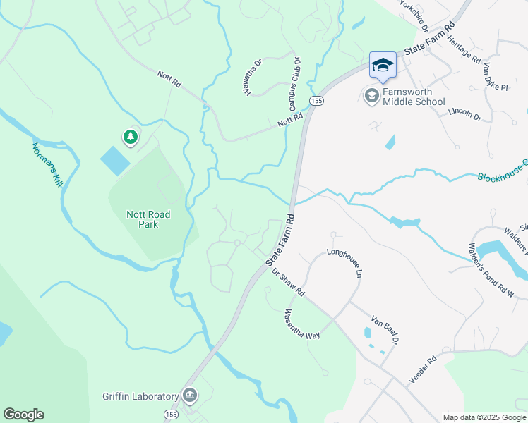 map of restaurants, bars, coffee shops, grocery stores, and more near 5885 State Farm Road in Guilderland