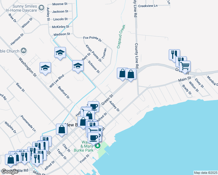 map of restaurants, bars, coffee shops, grocery stores, and more near 36891 Brewster Lane in New Baltimore