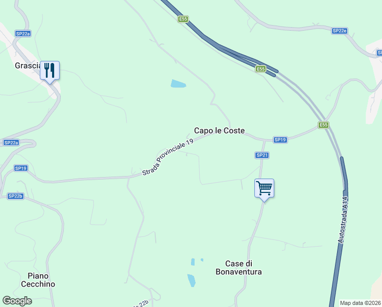 map of restaurants, bars, coffee shops, grocery stores, and more near in Capo le Coste