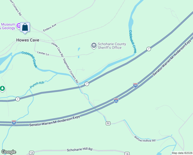 map of restaurants, bars, coffee shops, grocery stores, and more near 3145 New York 7 in Howes Cave
