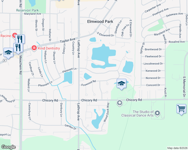 map of restaurants, bars, coffee shops, grocery stores, and more near 3701 Pleasant Lane in Mount Pleasant