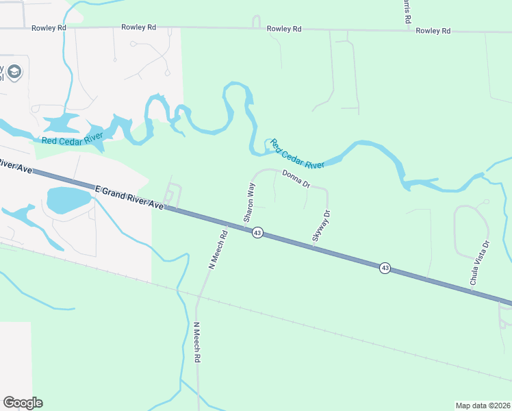map of restaurants, bars, coffee shops, grocery stores, and more near 3442 Sharon Way in Williamston