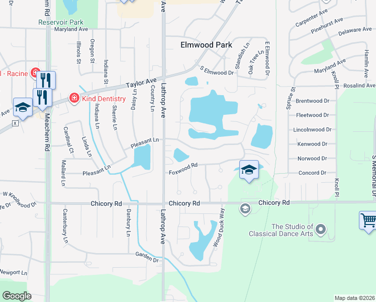 map of restaurants, bars, coffee shops, grocery stores, and more near 3701 Pleasant Lane in Mount Pleasant