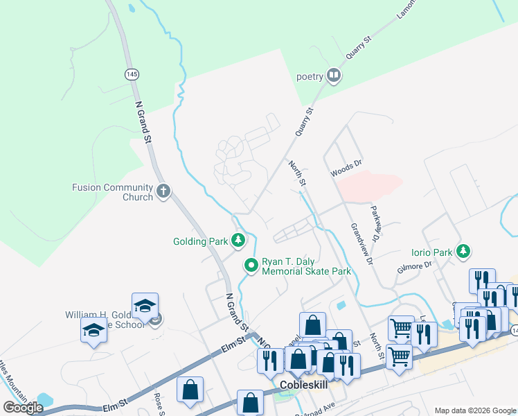 map of restaurants, bars, coffee shops, grocery stores, and more near 150 Quarry Street in Cobleskill
