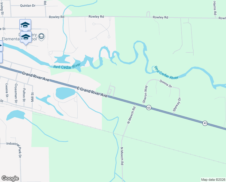 map of restaurants, bars, coffee shops, grocery stores, and more near Skirting Avenue in Williamston