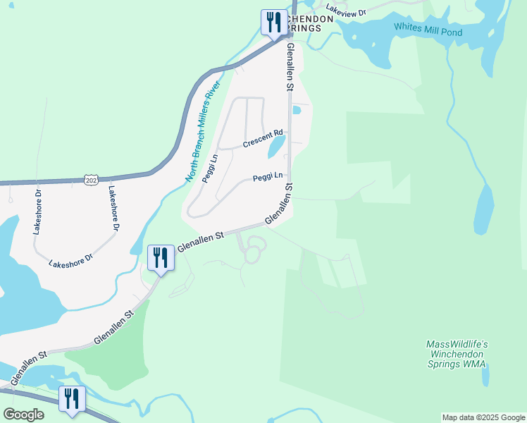 map of restaurants, bars, coffee shops, grocery stores, and more near 6 Tolman Road in Winchendon