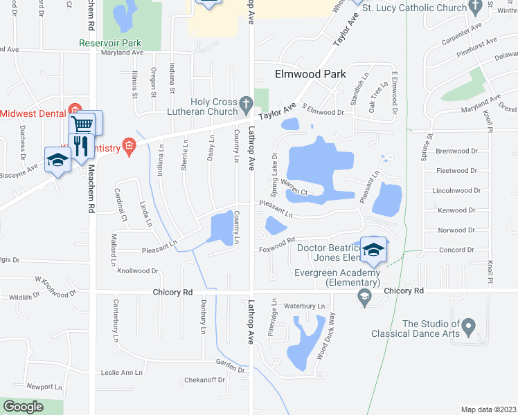 map of restaurants, bars, coffee shops, grocery stores, and more near 3847 Pleasant Lane in Mount Pleasant