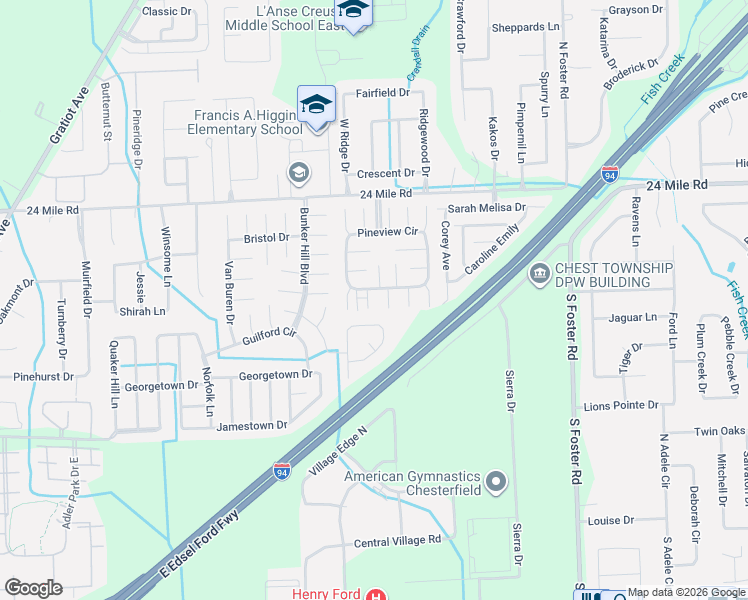 map of restaurants, bars, coffee shops, grocery stores, and more near 52251 Landsdowne Circle in New Baltimore