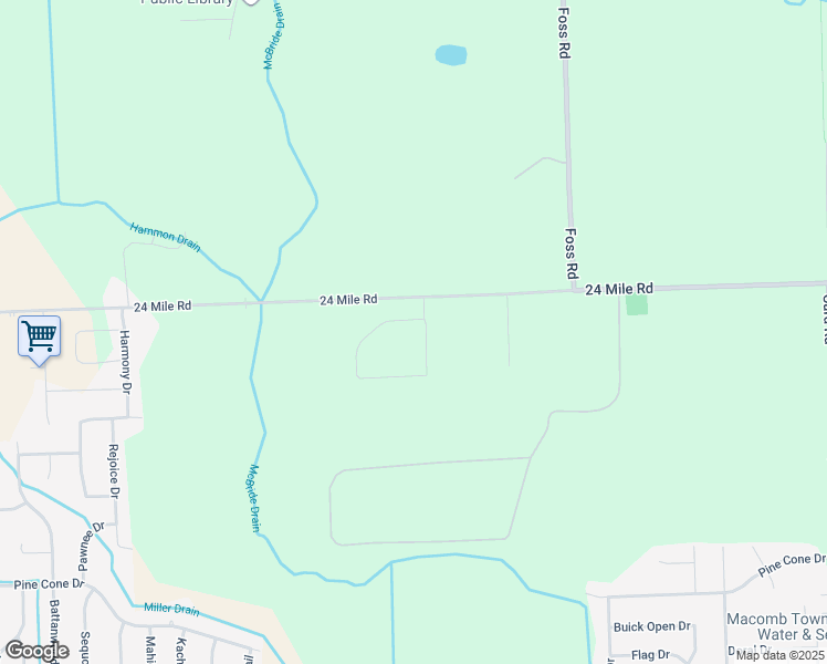 map of restaurants, bars, coffee shops, grocery stores, and more near 19932-20736 24 Mile Road in Macomb