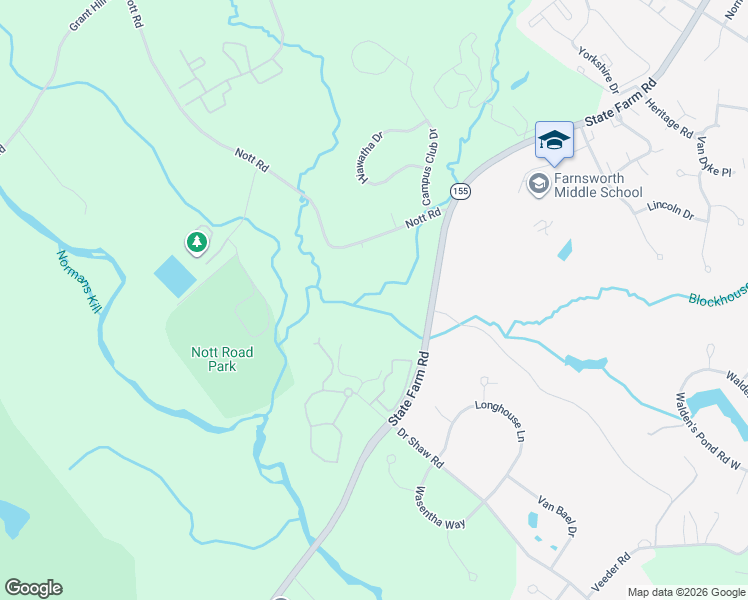 map of restaurants, bars, coffee shops, grocery stores, and more near 5945 State Farm Road in Guilderland