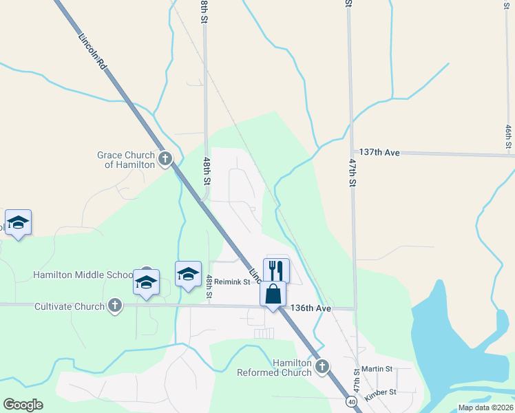 map of restaurants, bars, coffee shops, grocery stores, and more near 3673 Volkers Street in Hamilton