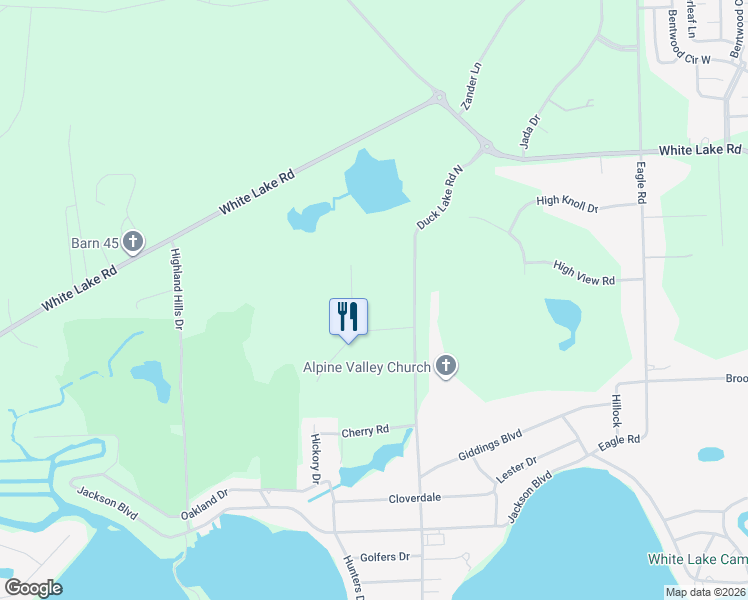 map of restaurants, bars, coffee shops, grocery stores, and more near 5214 Connors Lane in Oakland County
