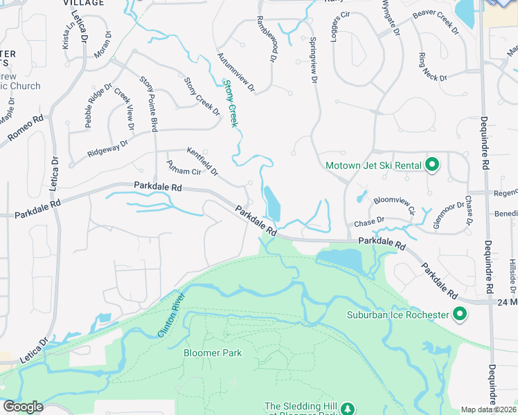 map of restaurants, bars, coffee shops, grocery stores, and more near 408 Roundview Drive in Rochester