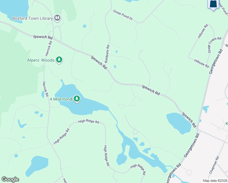 map of restaurants, bars, coffee shops, grocery stores, and more near 8 Fieldstone Way in Boxford