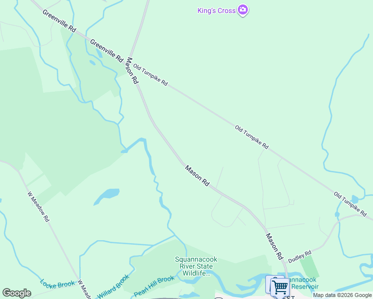 map of restaurants, bars, coffee shops, grocery stores, and more near 101 Mason Road in Townsend