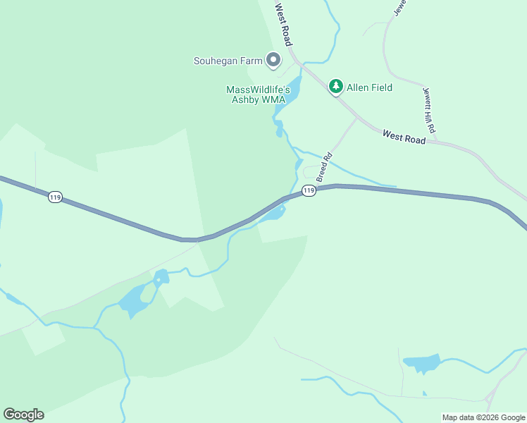 map of restaurants, bars, coffee shops, grocery stores, and more near 1864 West State Road in Ashby