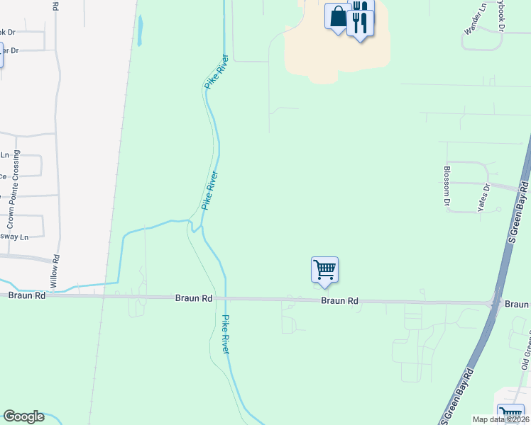 map of restaurants, bars, coffee shops, grocery stores, and more near 7202 Braun Road in Mount Pleasant
