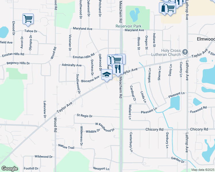 map of restaurants, bars, coffee shops, grocery stores, and more near 4835 Taylor Avenue in Mount Pleasant